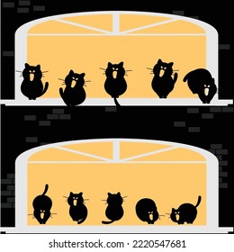 you can use Black silhouette of the cat in the window to design banners, posters, backgrounds, print POD...etc.