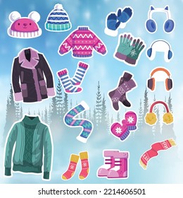 se puede usar el paquete de ropa de invierno de punto para diseñar pancartas, carteles, fondos, imprimir POD...etc.