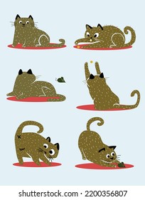 you can use cats character different pose set to design banners, posters, backgrounds, print POD...etc.