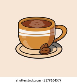 You can use colored vector coffee for stickers in the cafe business, social media and others