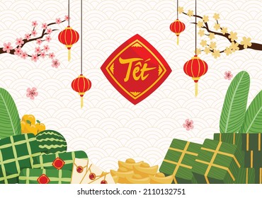 You can use Cooked square glutinous rice cake, Vietnamese new year to design background, poster, banner,... etc.