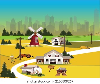 you can use the countryside and city to design banners, posters, backgrounds,..etc.