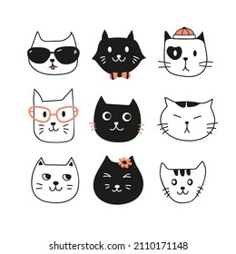 You can use Cute cats face to design background, poster, banner,... etc.