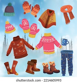 you can use Drawn winter clothes pack to design banners, posters, backgrounds, print POD...etc.