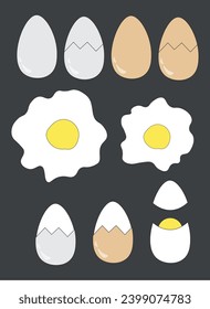 You can use the Eggs cartoon vector artwork in diverse applications, including culinary blogs, recipe cards, kitchenware packaging, educational materials, and Easter-themed designs.