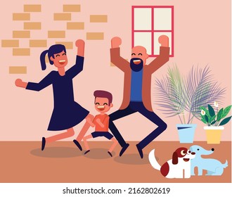 you can use family cheering together icons to design banners, posters, backgrounds,..etc.