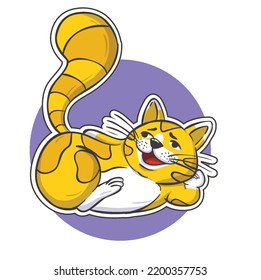 you can use funny cat cartoon peeking to design banners, posters, backgrounds, print POD...etc.