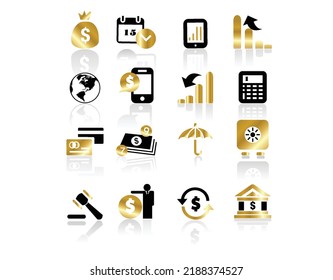 you can use Gold business and finance icons to design banners, posters, backgrounds, ...etc.