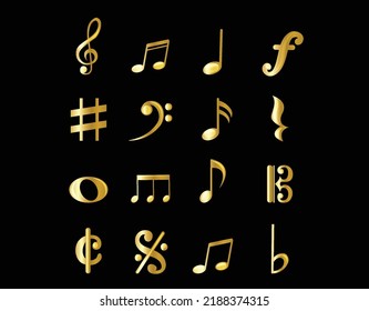 you can use Gold icons of a music notes to design banners, posters, backgrounds, ...etc.