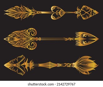 you can use Gold sketch arrows vector
 to design banners, posters, backgrounds,..etc.