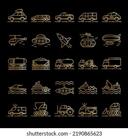 you can use Gold transport icons set to design banners, posters, backgrounds, ...etc.
