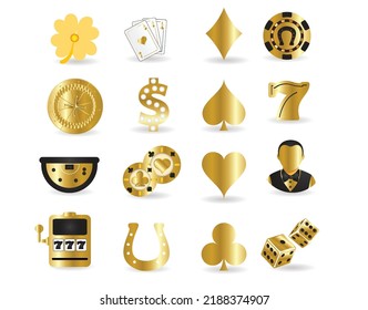 you can use Golden gambling, poker card game, casino, luck vector icons isolated on white background to design banners, posters, backgrounds, ...etc.