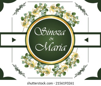 puede utilizar el esquema de flor de la plantilla de la tarjeta de bodas verde para diseñar pancartas, carteles, fondos, etc.