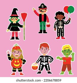 you can use Halloween kids set vector to design banners, posters, backgrounds, print POD...etc.