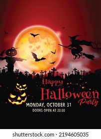 you can use Halloween party flyer red night to design banners, posters, backgrounds, ...etc.