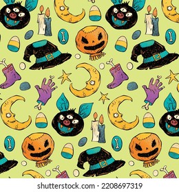 you can use halloween vintage pattern design to design banners, posters, backgrounds, print POD...etc.