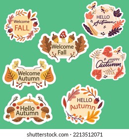 you can use Hello Autumn Sticker Set to design banners, posters, backgrounds, print POD...etc.