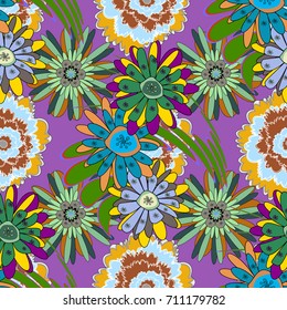 You can use it for invitations, notebook covers, phone cases, postcards, cards, wallpapers and so on. Beautiful vector seamless flower pattern in stained-glass window style (orange and blue colors).