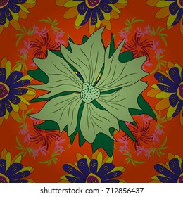 You can use it for invitations, notebook covers, phone cases, postcards, cards, wallpapers. Beautiful vector seamless flower pattern in stained-glass window style (yellow, orange and neutral colors).