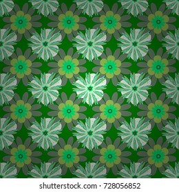 You can use it for invitations, notebook covers, phone cases, postcards, cards, wallpapers and so on. Beautiful vector seamless flower pattern in stained-glass window style (white, green, blue colors)
