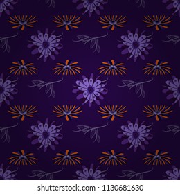 You can use it for invitations, postcards, cards, wallpapers and so on. Beautiful vector seamless flower pattern in stained-glass window style (blue, violet and black colors).