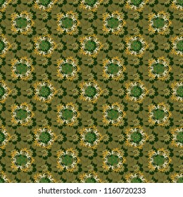 You can use it for invitations, postcards, cards, wallpapers and so on. Beautiful vector seamless flower pattern in stained-glass window style (green, brown and gray colors).