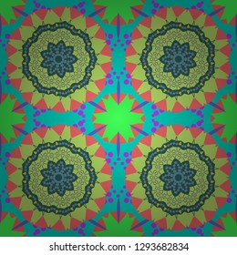 You can use it for invitations, postcards, cards, wallpapers and so on. Beautiful vector seamless flower pattern in stained-glass window style (gray, blue and green colors).
