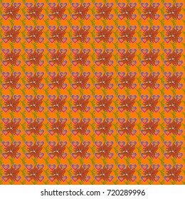 You can use it for invitations, postcards, cards, wrapping paper, wallpapers and so on. Beautiful vector seamless flower pattern in stained-glass window style (orange, green, magenta colors).