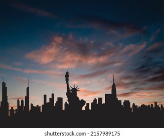 you can use New York City New City Skyline Silhouette to design banners, posters, backgrounds,..etc.