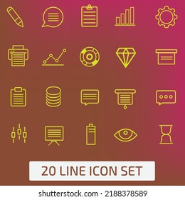 you can use Set of 20 line icons to design banners, posters, backgrounds, ...etc.