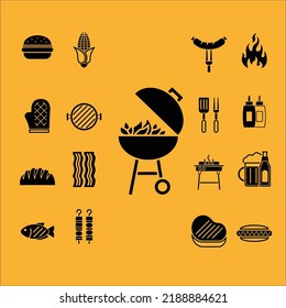 you can use Set of barbecue icons isolate on yellow background to design banners, posters, backgrounds, ...etc.