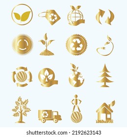 you can use Set of gold ecology icons to design banners, posters, backgrounds, ...etc.
