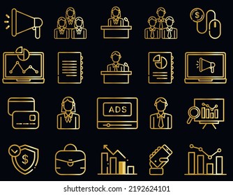 you can use Set of gold marketing icons to design banners, posters, backgrounds, ...etc.