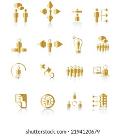 puede utilizar el juego de iconos de gestión de recursos humanos de oro para diseñar banners, carteles, fondos, ...etc.