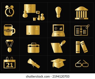 you can use Set of gold higher education icons to design banners, posters, backgrounds, ...etc.