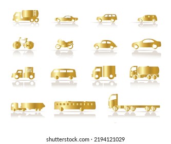 you can use Set of gold vehicles icons to design banners, posters, backgrounds, ...etc.
