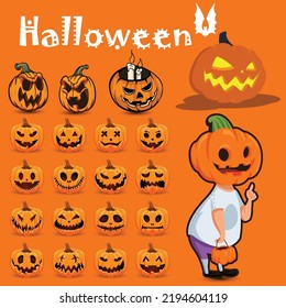 you can use Set of Illustrations of scary halloween pumpkin to design banners, posters, backgrounds, ...etc.