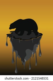 You can use Silhouette polar bear standing on ice floe
 to design banner, background, poster,...etc.
