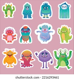 you can use Sticker Set Funny Monsters Collection to design banners, posters, backgrounds, print POD...etc.