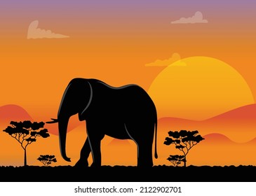 You can use Sunset silhouetting an Elephant to design banner, background, poster,...etc.