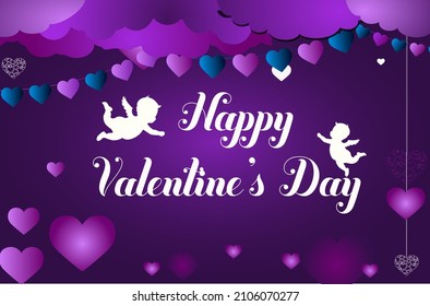 Puedes usar el fondo de San Valentín colgando iconos de ángulos de corazones adornados para diseñar fondo, afiche, banner,... etc.