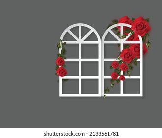 you can use Window and red roses background to design banners, posters, backgrounds,..etc.