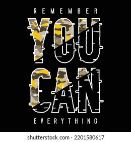 you can,slogan tee lettering typography graphic design for print t shirt,vector illustration art