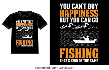 You can't buy happiness but you can go fishing That’s kind of the same - Fishing quote -  fisherman, boat, fish vector, vintage, fishing labels, badges - fishing t-shirt design template, Car Window