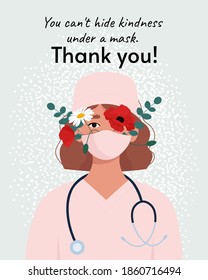 You can't hide kindness under a mask. Thank you card to doctors and nurses