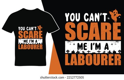 You can't scare me Halloween quote t-shirt template design vector