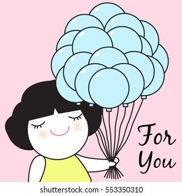 For You Card Character illustration