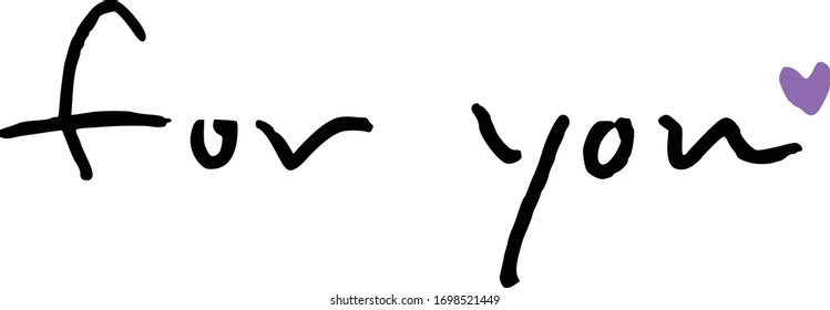 for you card design calligraphy vector word lettering handwitten concept font 