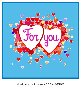 For you card. Fashion graphic background design. Modern stylish abstract texture. Colorful template for prints, card for valentines day, poster, banner, etc. Vector illustration.