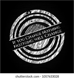 If you Change Nothing Nothing will Change on blackboard